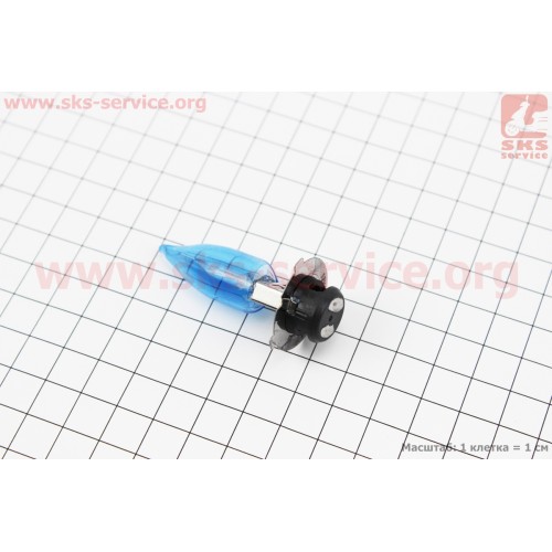 Лампа фары P15D-25-3 12V 35/35W синяя свеча""
