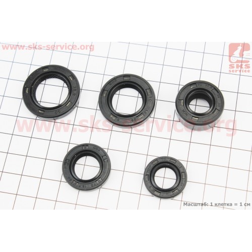 Сальник двигателя 70cc к-кт 5шт (18,9x30x5; 13,7x24x5; 11,6x24x10; 17x29x5; 12x21x4) (DELTA)