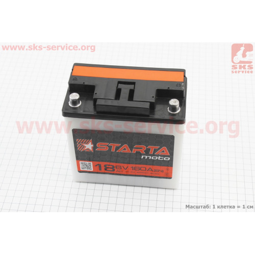 Акумулятор 6V 18Аh 3МТС-18 кислотный (L140*W75*H140mm), 2021, круглая клемма, МТ, ИЖ STARTA" (МТ, УРАЛ, К-750) 125-150сс 4Т"