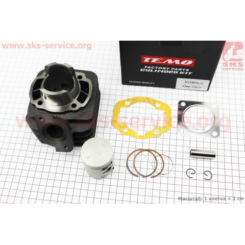 Циліндр к-кт (цпг) Honda DIO AF27 65cc-43мм (палець 12мм) Тайвань (AF18, AF25, AF28 DIO; AF24, AF30, AF31, AF51 TACT; LEAD20; FIT) TEMO (ЯПОНИЯ)