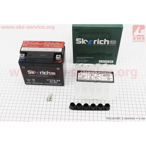Акумулятор 5(6)Аh YTZ7-SBS кислотный (L113*W70*H105mm)