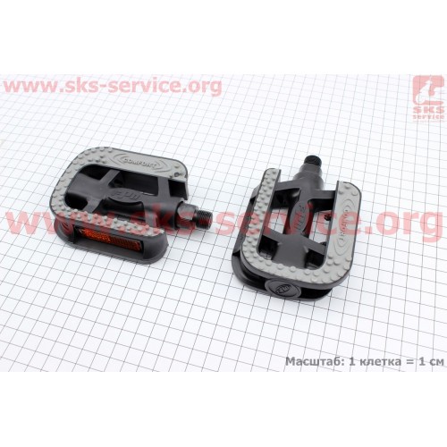 Педалі CITY 9/16" (109x82x26mm) пластикові, чорно-сірі NW-352 FPD (ВЕЛОЗАПЧАСТИ)