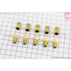 Перехідник шланга насоса з резинкою (золотник Schrader AV-Presta FV) 10шт к-кт Китай (ВЕЛОИНСТРУМЕНТ)