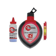 Набір 3-в-1 Intertool - шнур відбивочний, крейда і шнуровий рівень