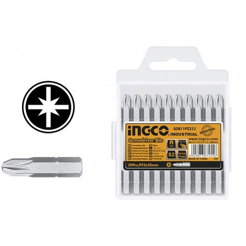 Біти S2 PZ2x25 мм, 20 шт. INGCO INDUSTRIAL