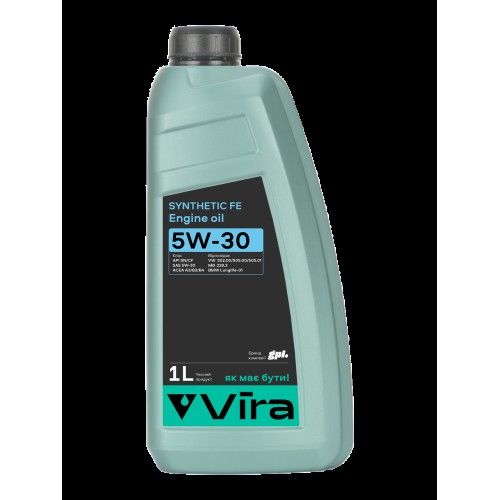 Масло моторное SYNTH FE SN/CF A3/B3/B4 5W-30 1 л VW 502.00/505.00/505.01 MB229.3 BMW Longlife-01 VIRA