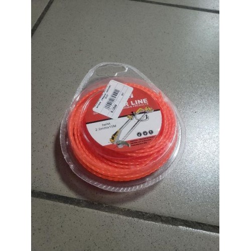 Леска мотокосы   O2,0mm, 15 метров   (квадрат, красная)   EVO